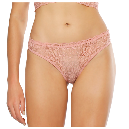 Women's Pink Luxe Lace Thong